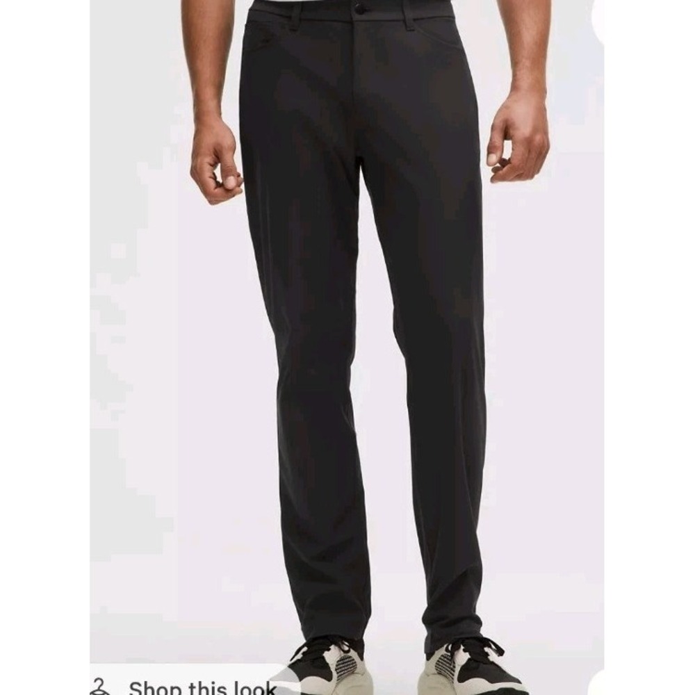 Lululemon Classic Fit 5-Pocket Pants Warpstreme Mens 32 Black Tapered (33x32.5)